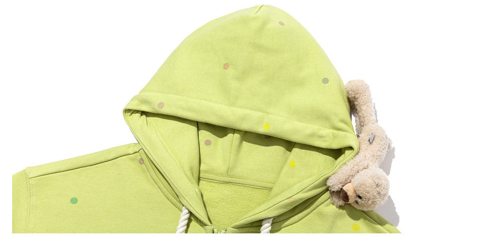 Polka Dot Embroidered Hoodie