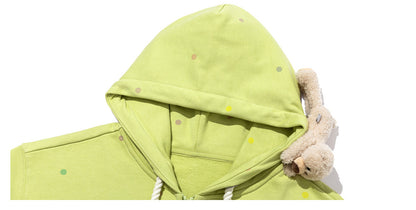 Polka Dot Embroidered Hoodie
