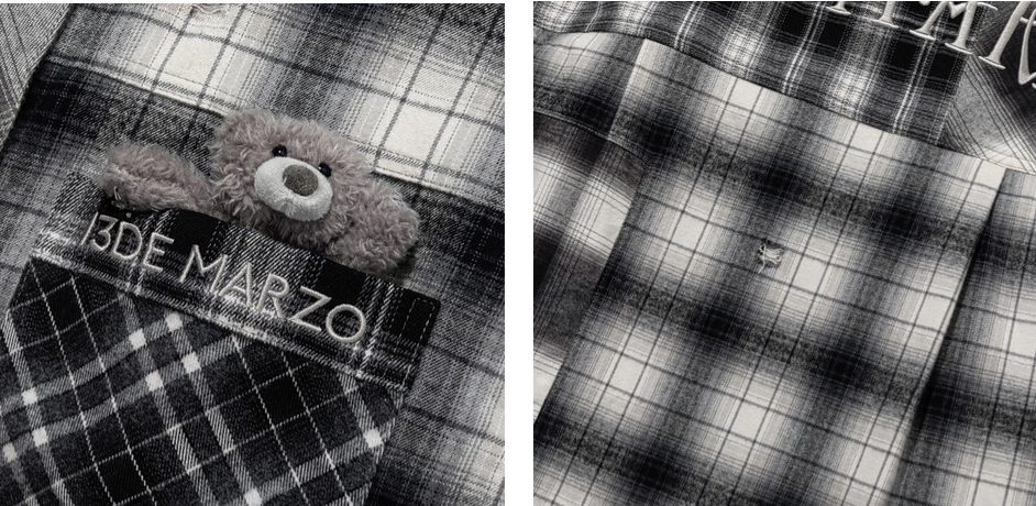 Distressed Patchwork Plaid Overshirt