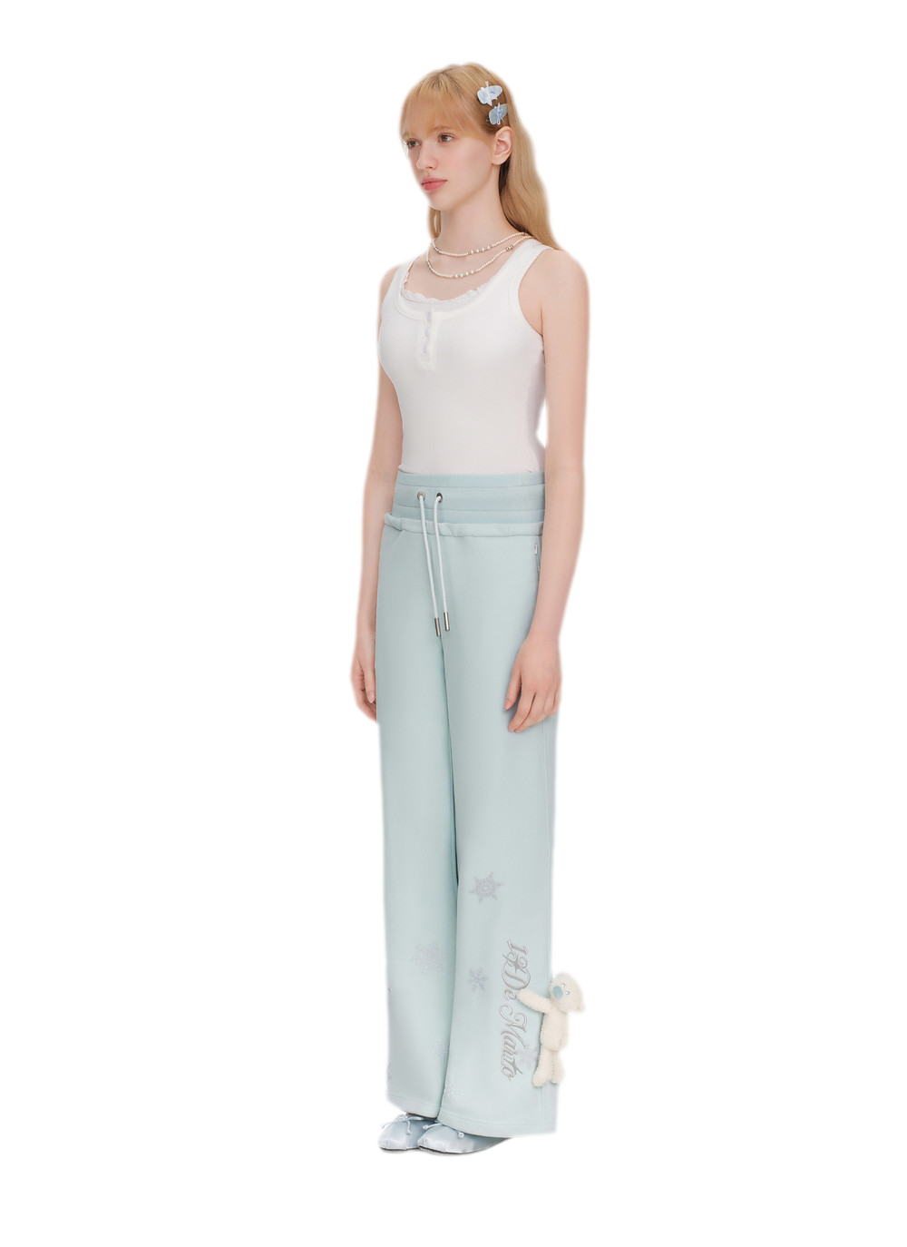 Reflective Gradient Micro-Flare Sweatpants