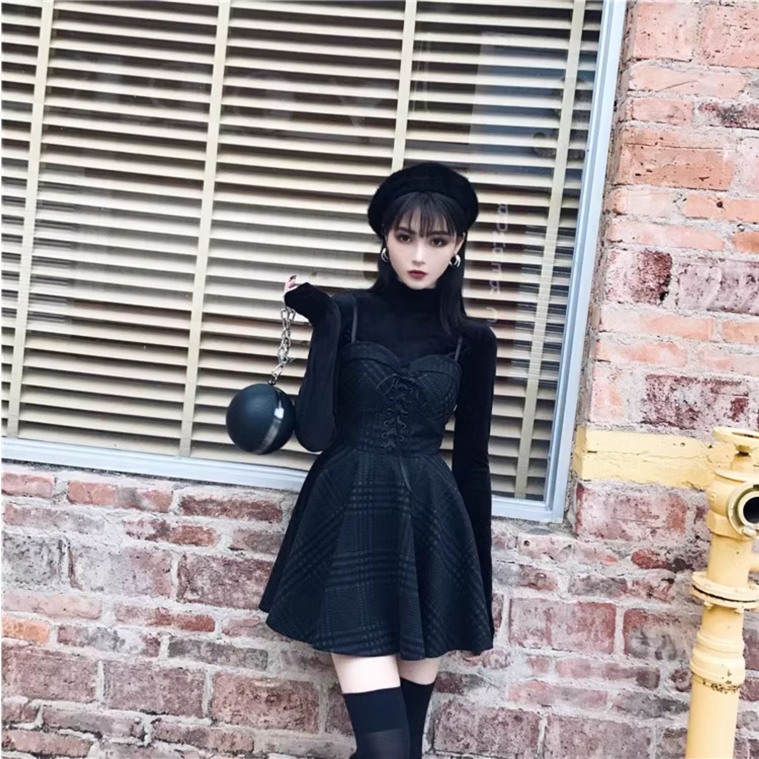 Stretch Velvet Thigh-High Socks