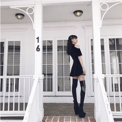 Stretch Velvet Thigh-High Socks