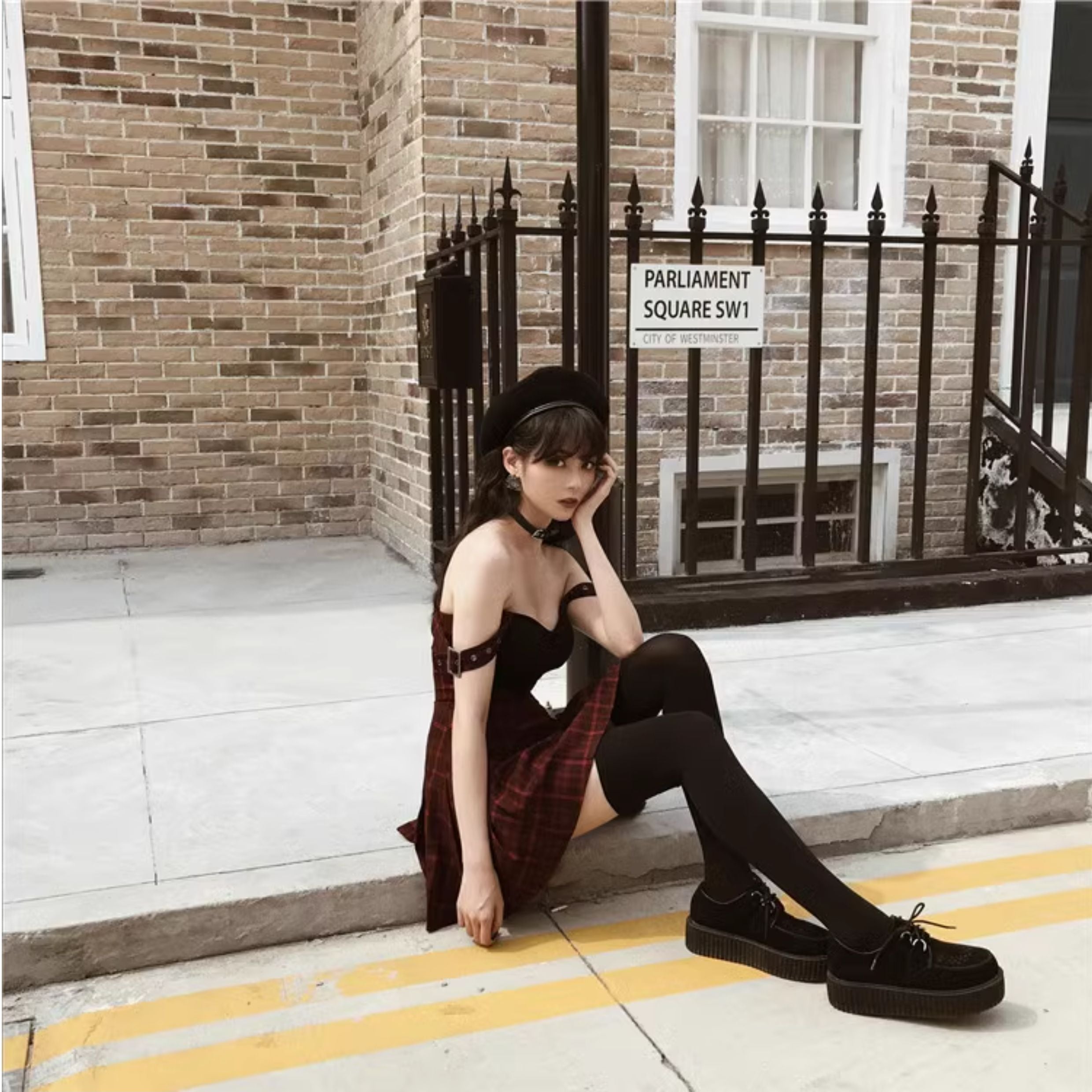 Stretch Velvet Thigh-High Socks