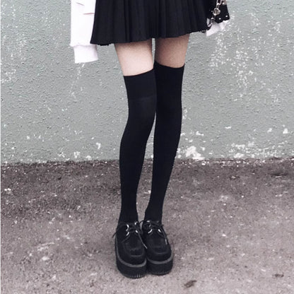 Stretch Velvet Thigh-High Socks