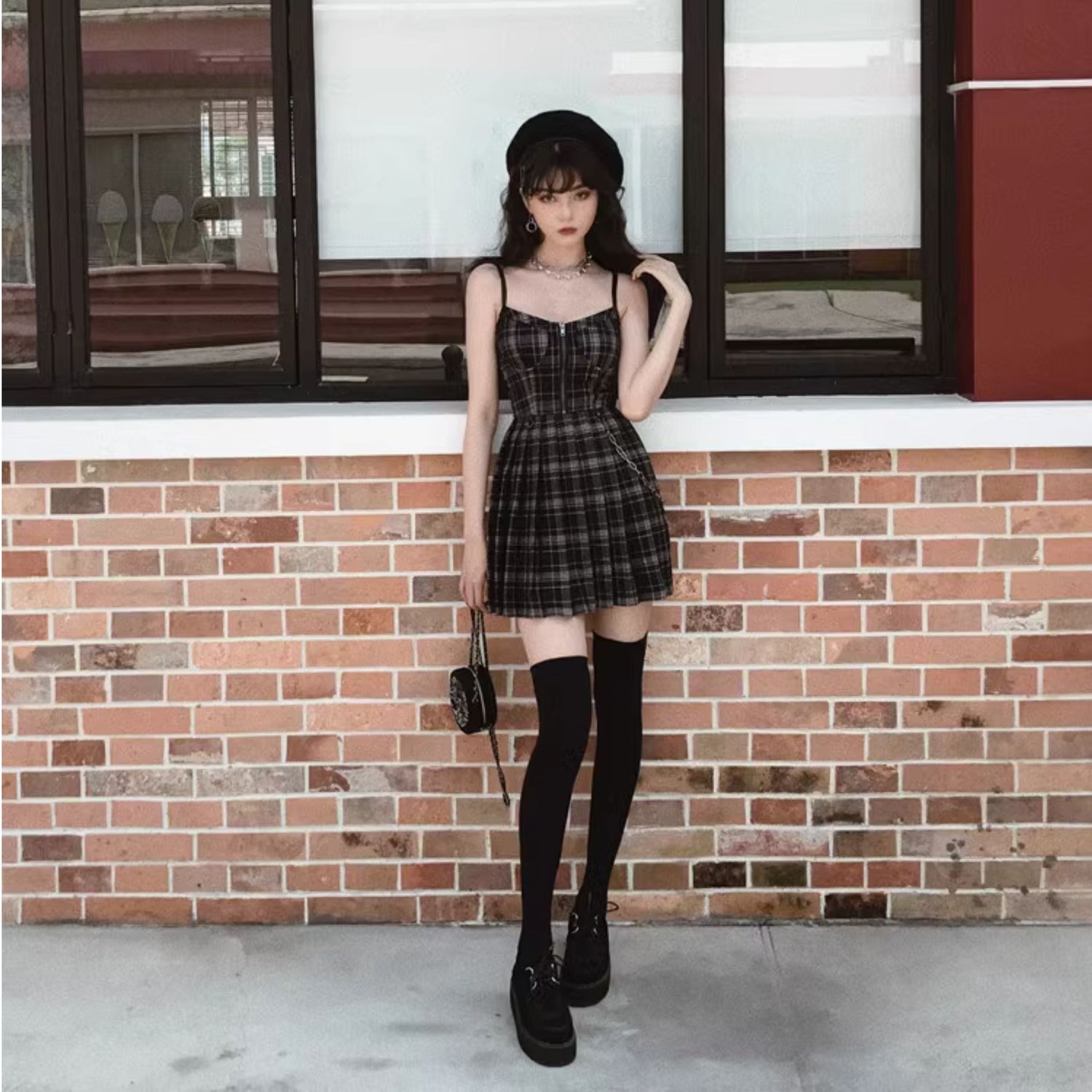Stretch Velvet Thigh-High Socks