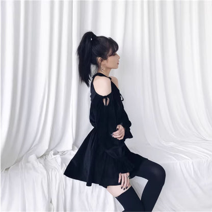 Stretch Velvet Thigh-High Socks