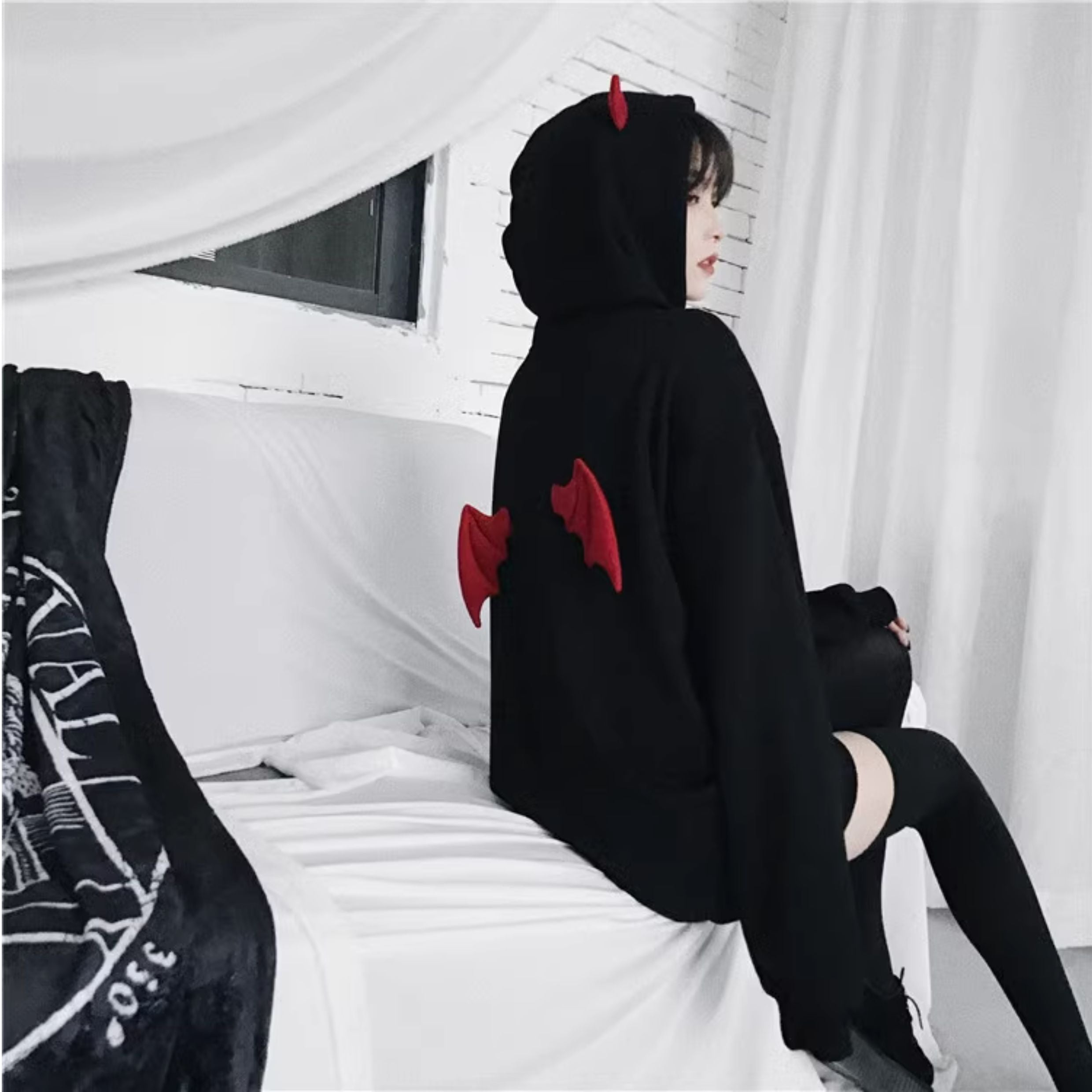 Stretch Velvet Thigh-High Socks