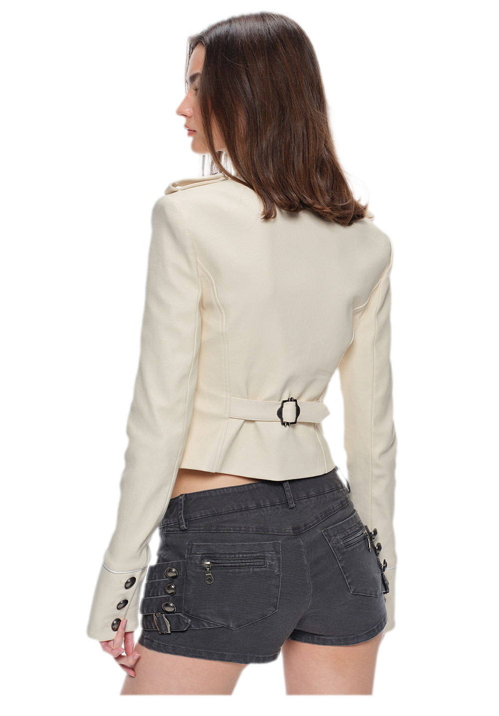 Coated Fitted Cropped Jacket