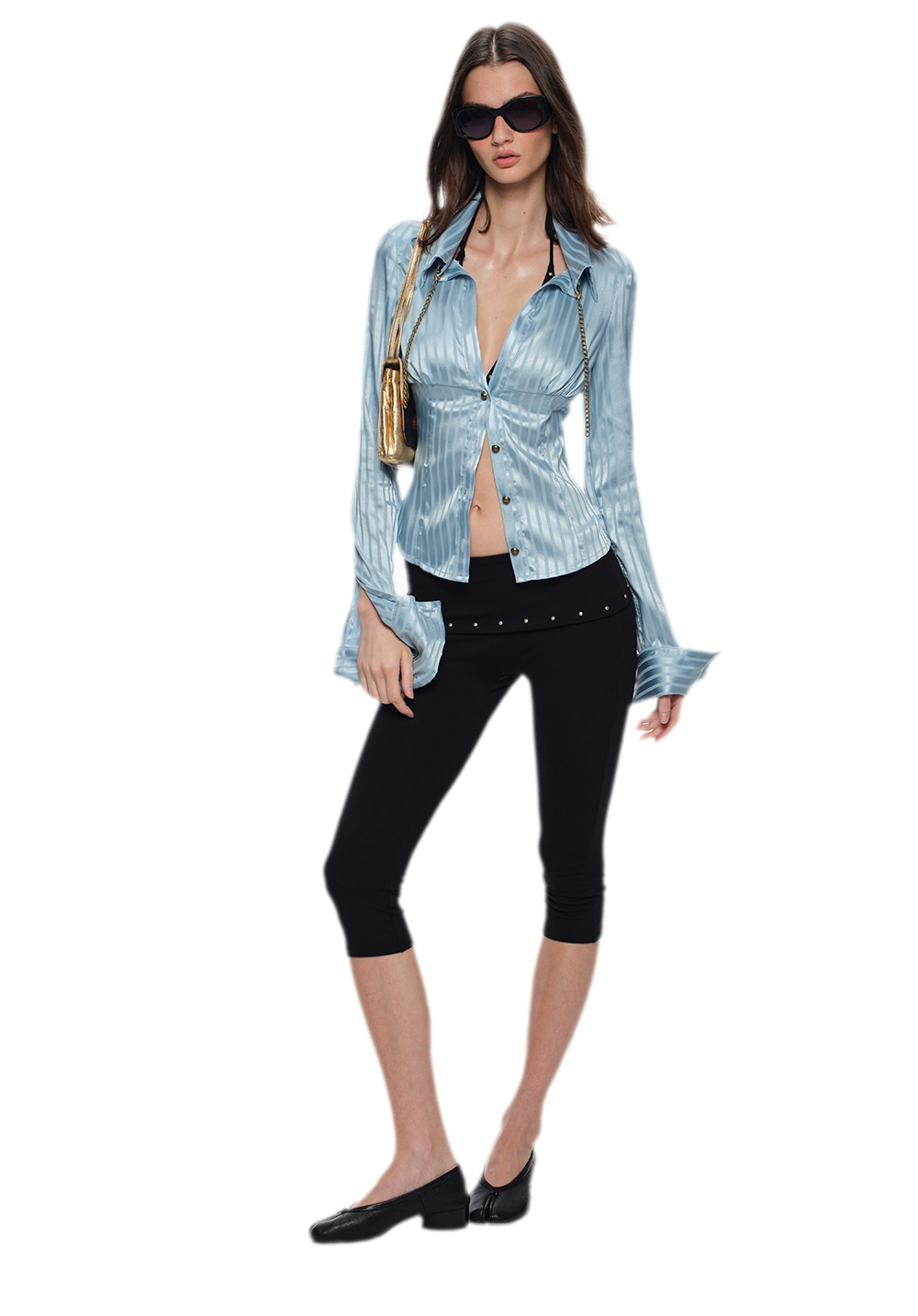 Stretch Studded Capri Pants