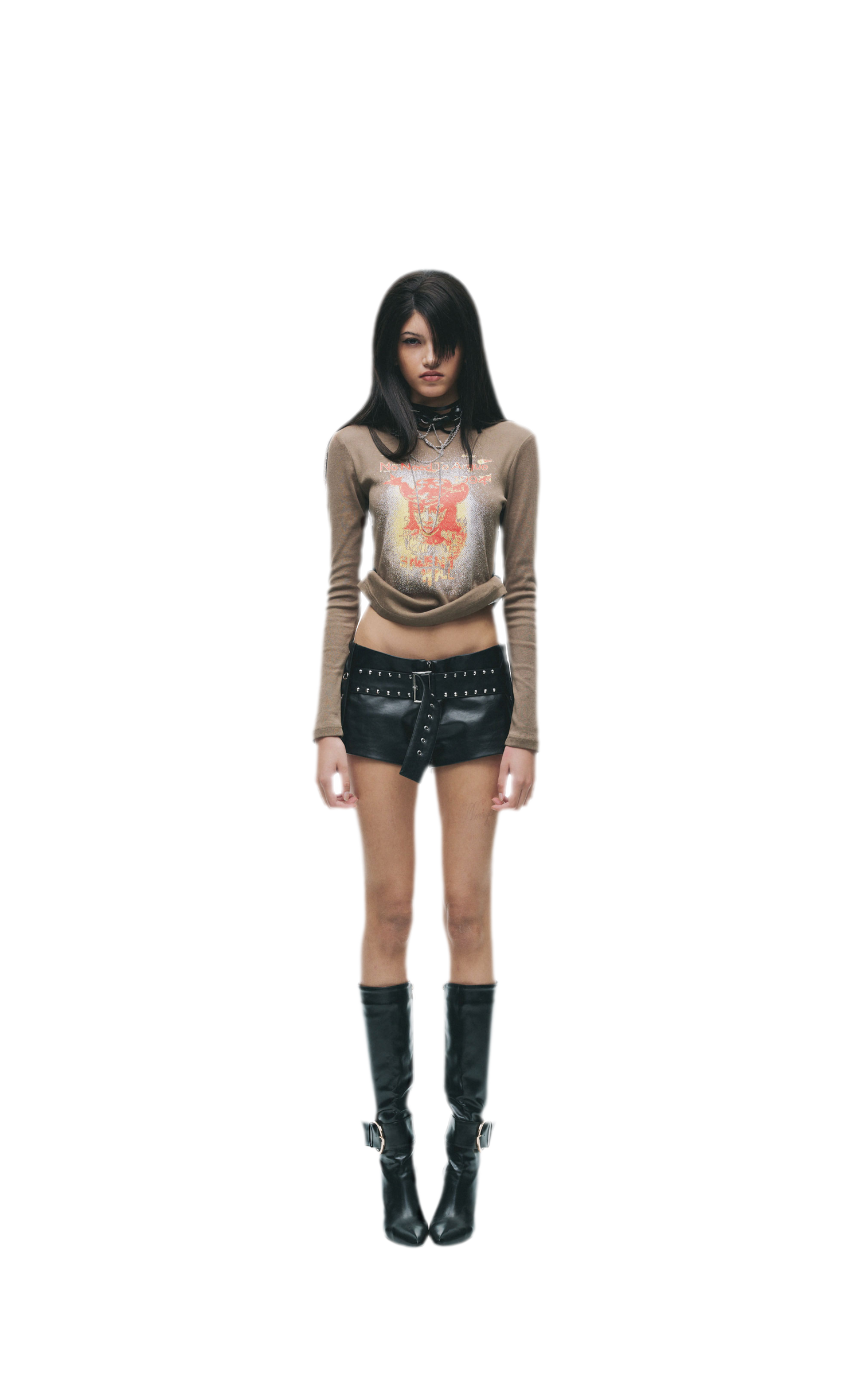 Graphic Buckle Cropped T-Shirt