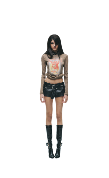 Graphic Buckle Cropped T-Shirt