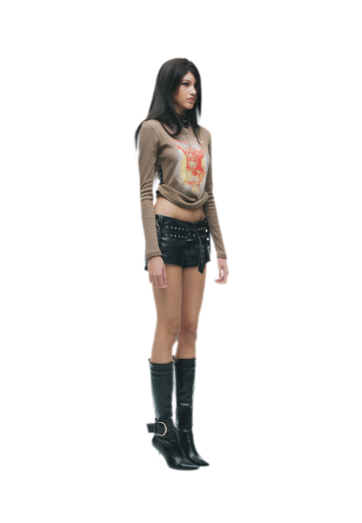 Graphic Buckle Cropped T-Shirt