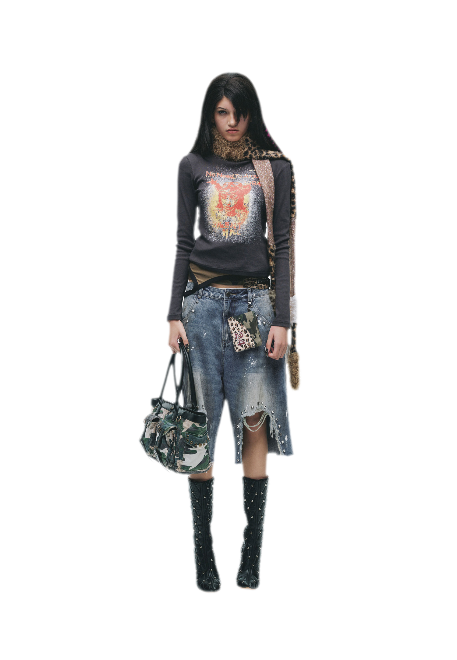 Graphic Buckle Cropped T-Shirt