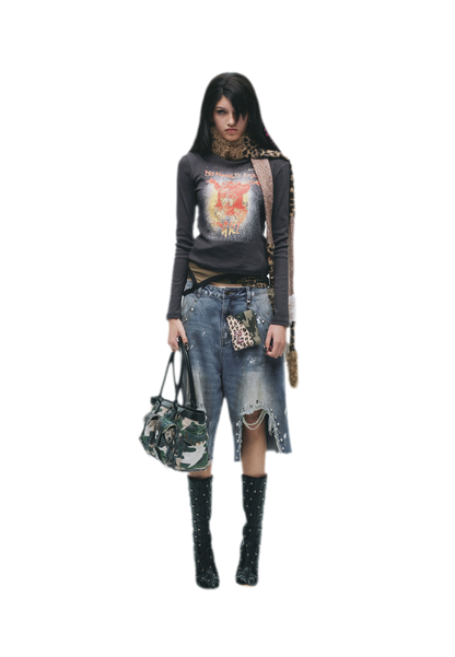 Graphic Buckle Cropped T-Shirt