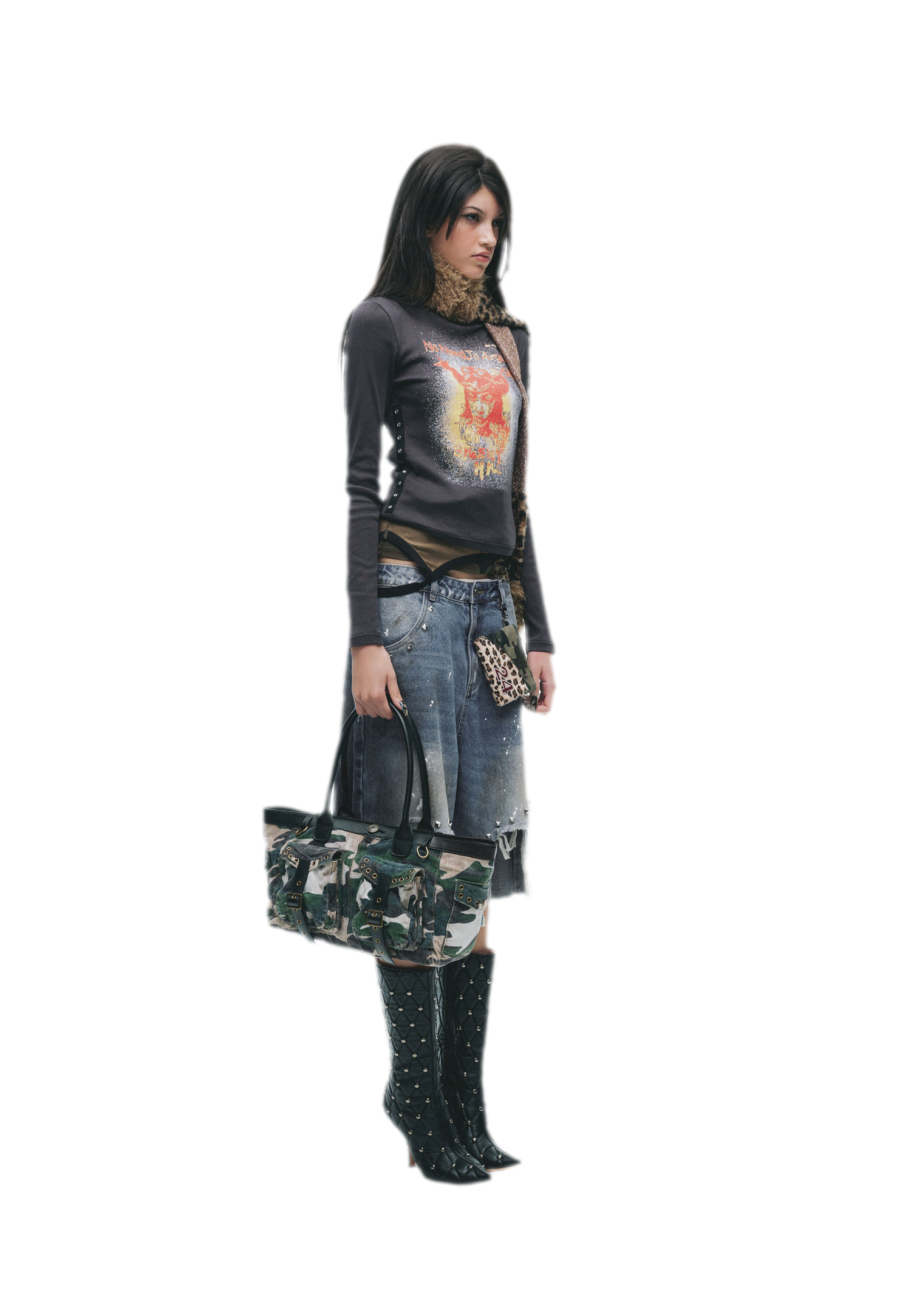 Graphic Buckle Cropped T-Shirt