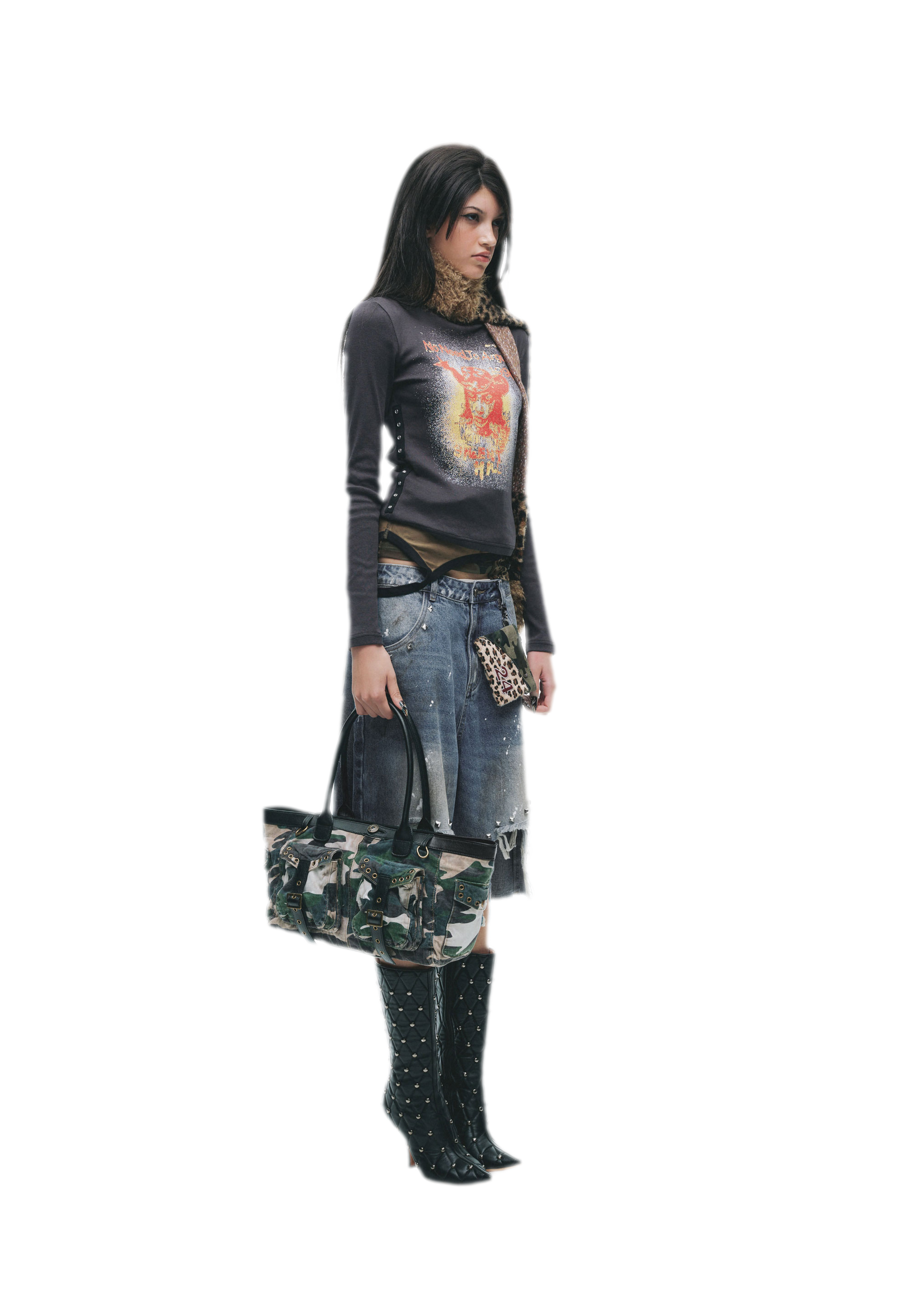 Graphic Buckle Cropped T-Shirt