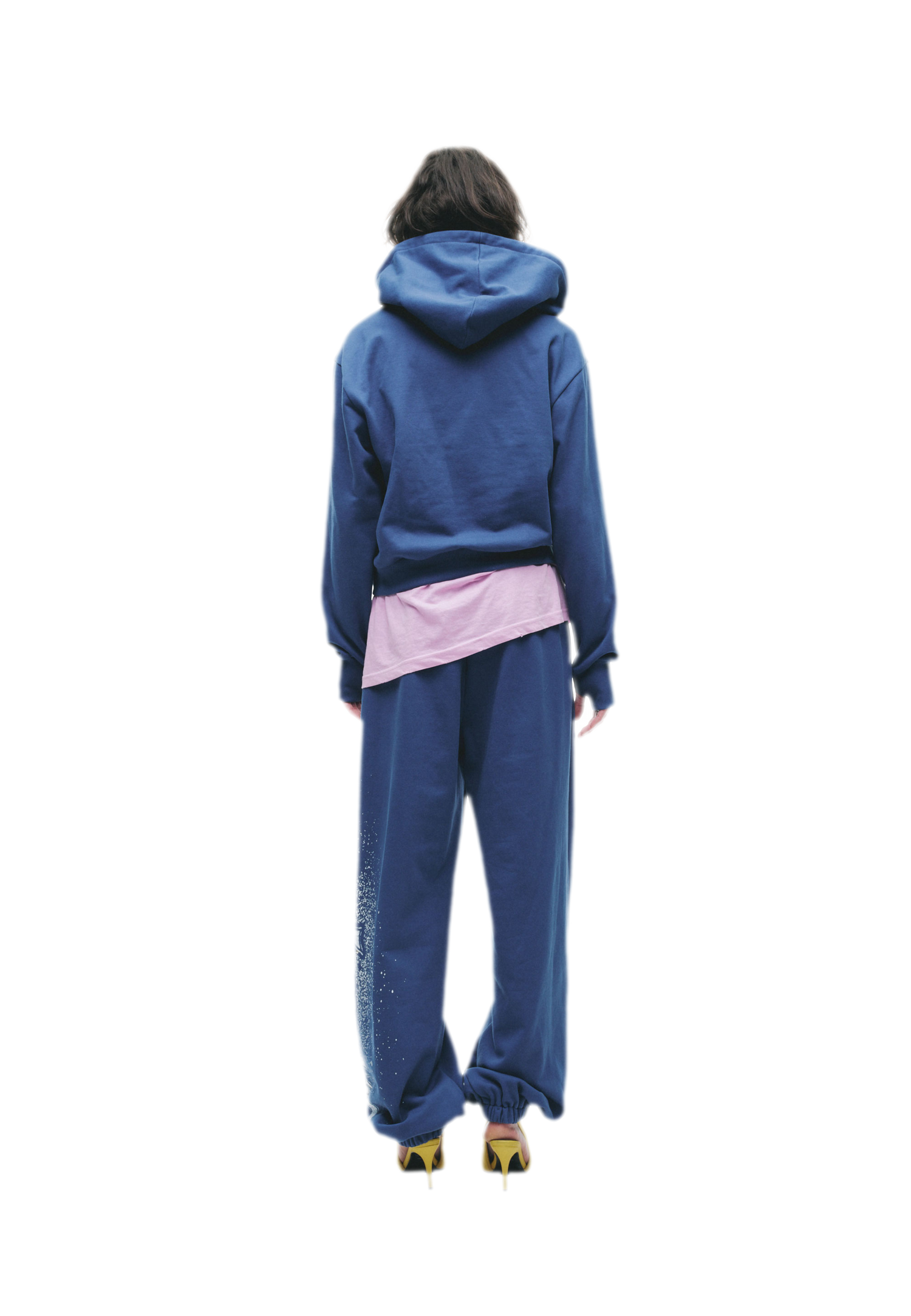 Graphic Cropped Hoodie Pants Set