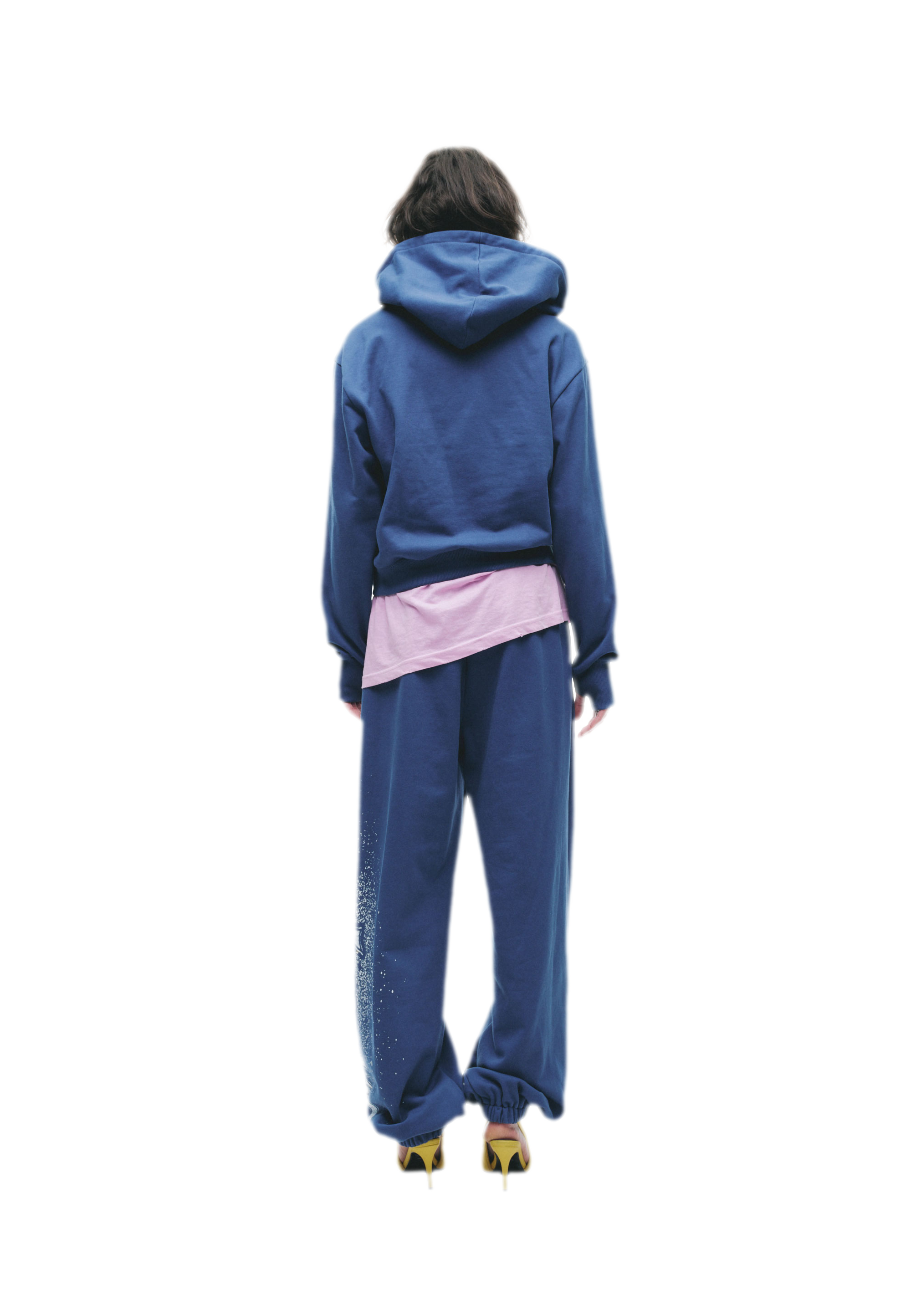 Graphic Cropped Hoodie Pants Set