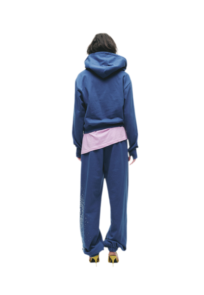 Graphic Cropped Hoodie Pants Set