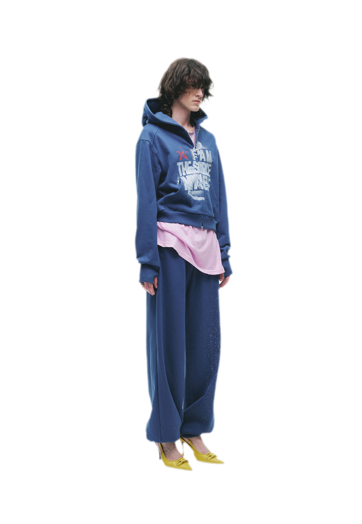 Graphic Cropped Hoodie Pants Set
