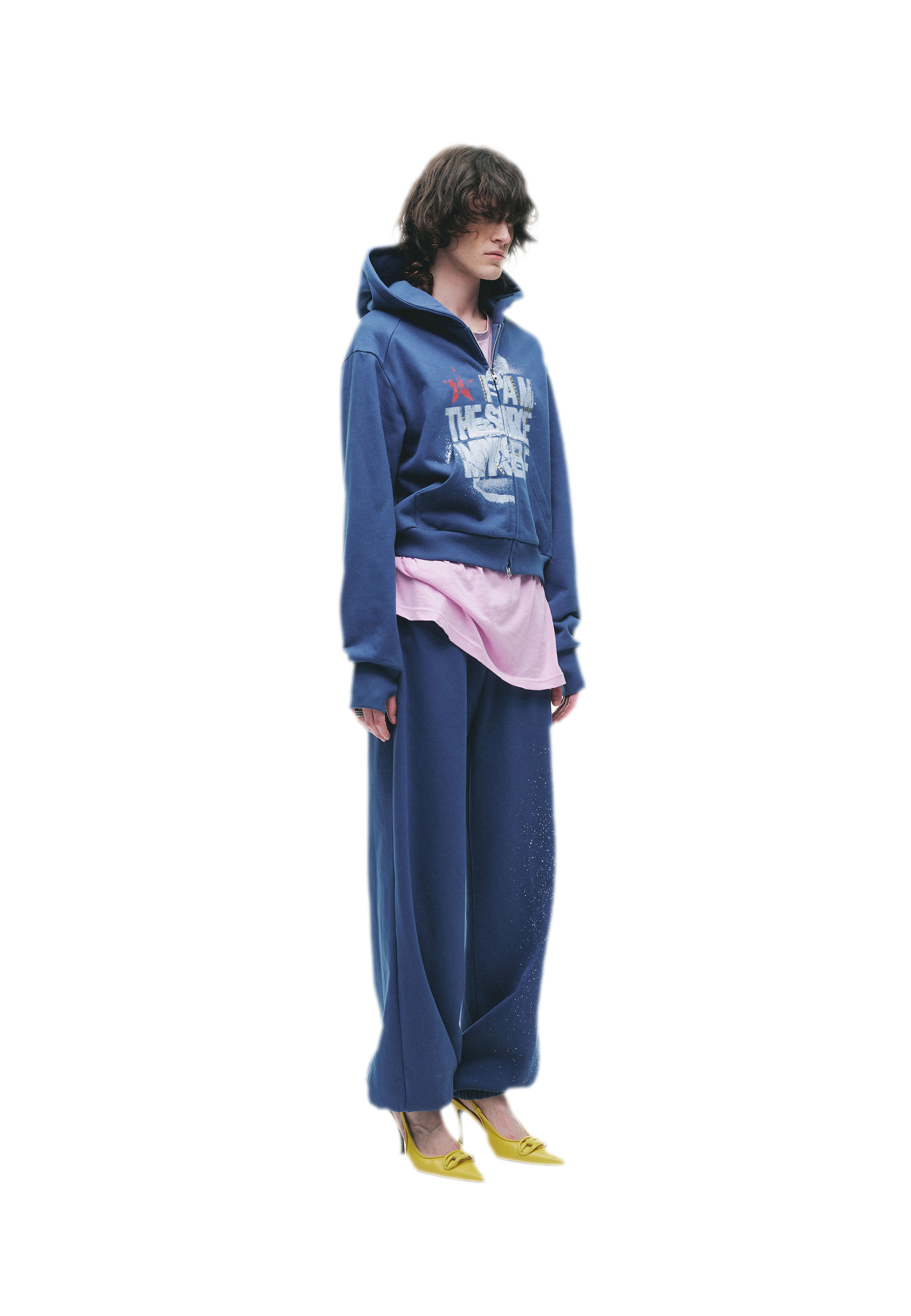 Graphic Cropped Hoodie Pants Set