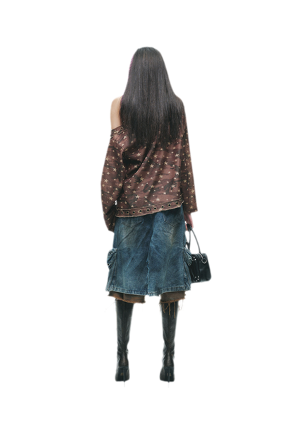 Distressed Embroidered Camouflage T-Shirt