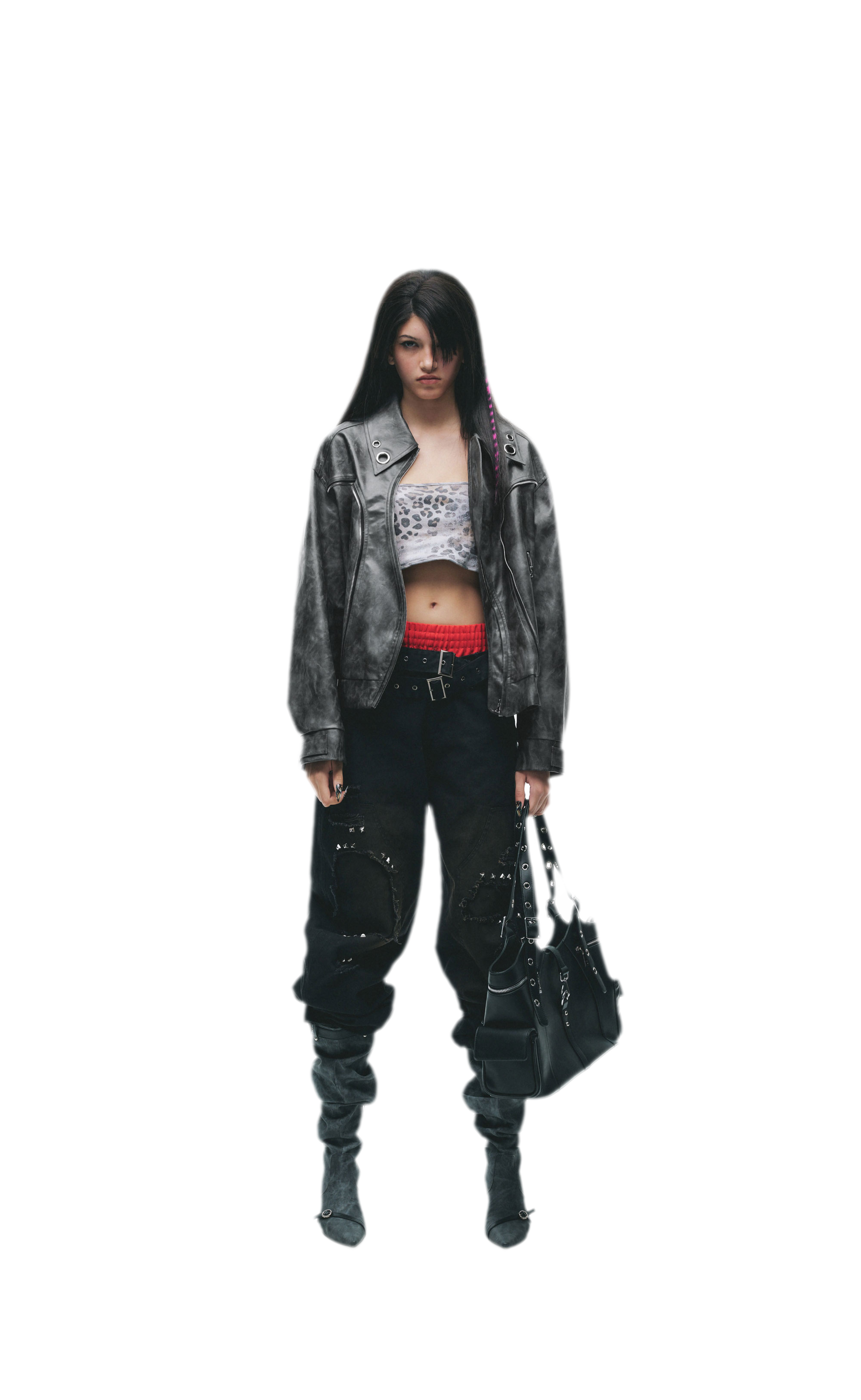 Textured Deconstructed PU Jacket