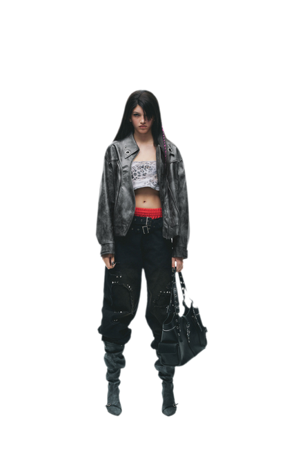 Textured Deconstructed PU Jacket