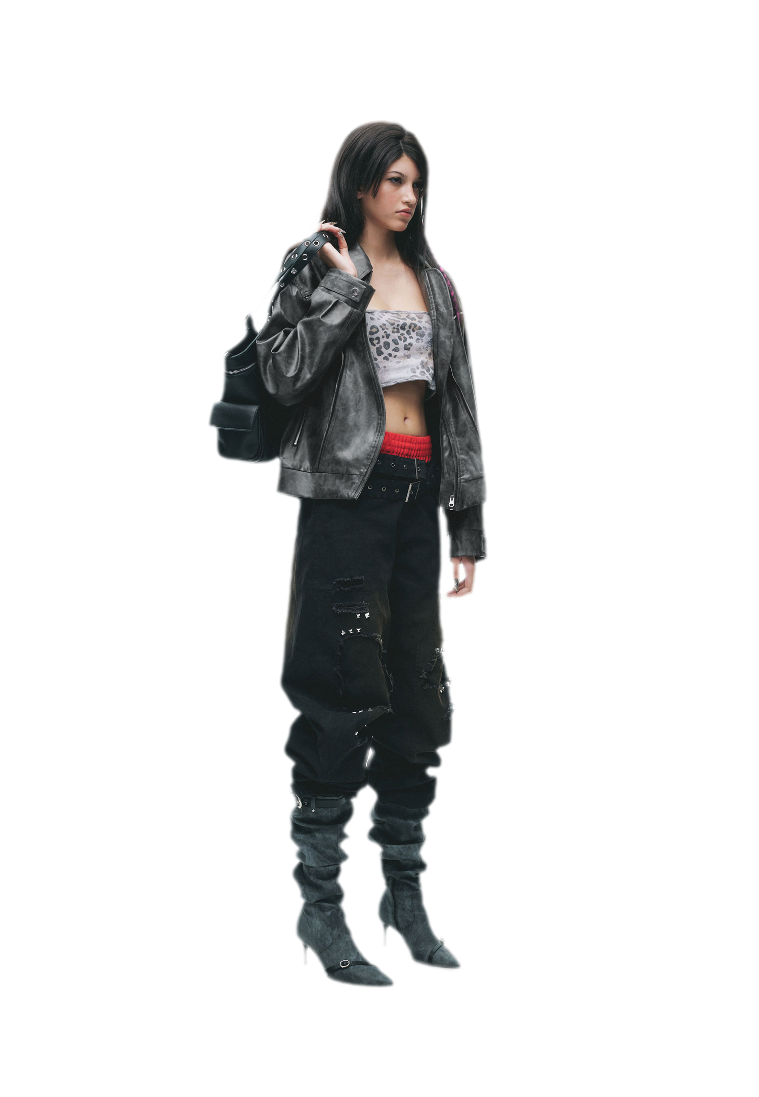 Textured Deconstructed PU Jacket