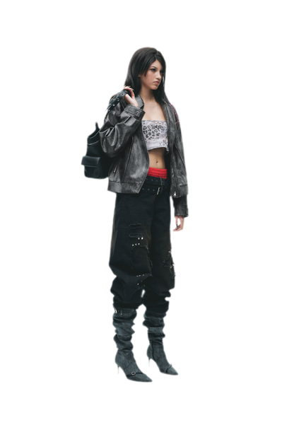 Textured Deconstructed PU Jacket