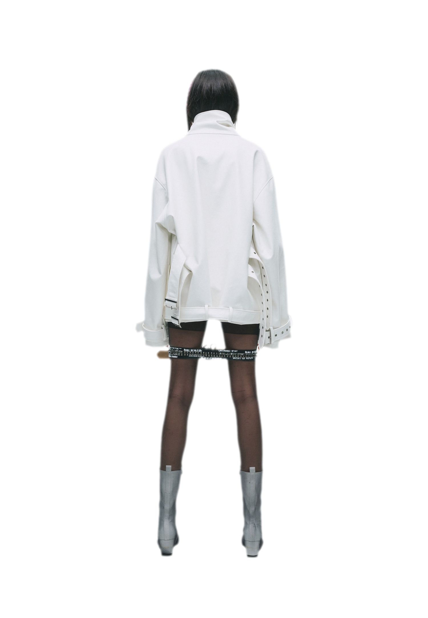 Synthetic Leather Stand-Collar Jacket