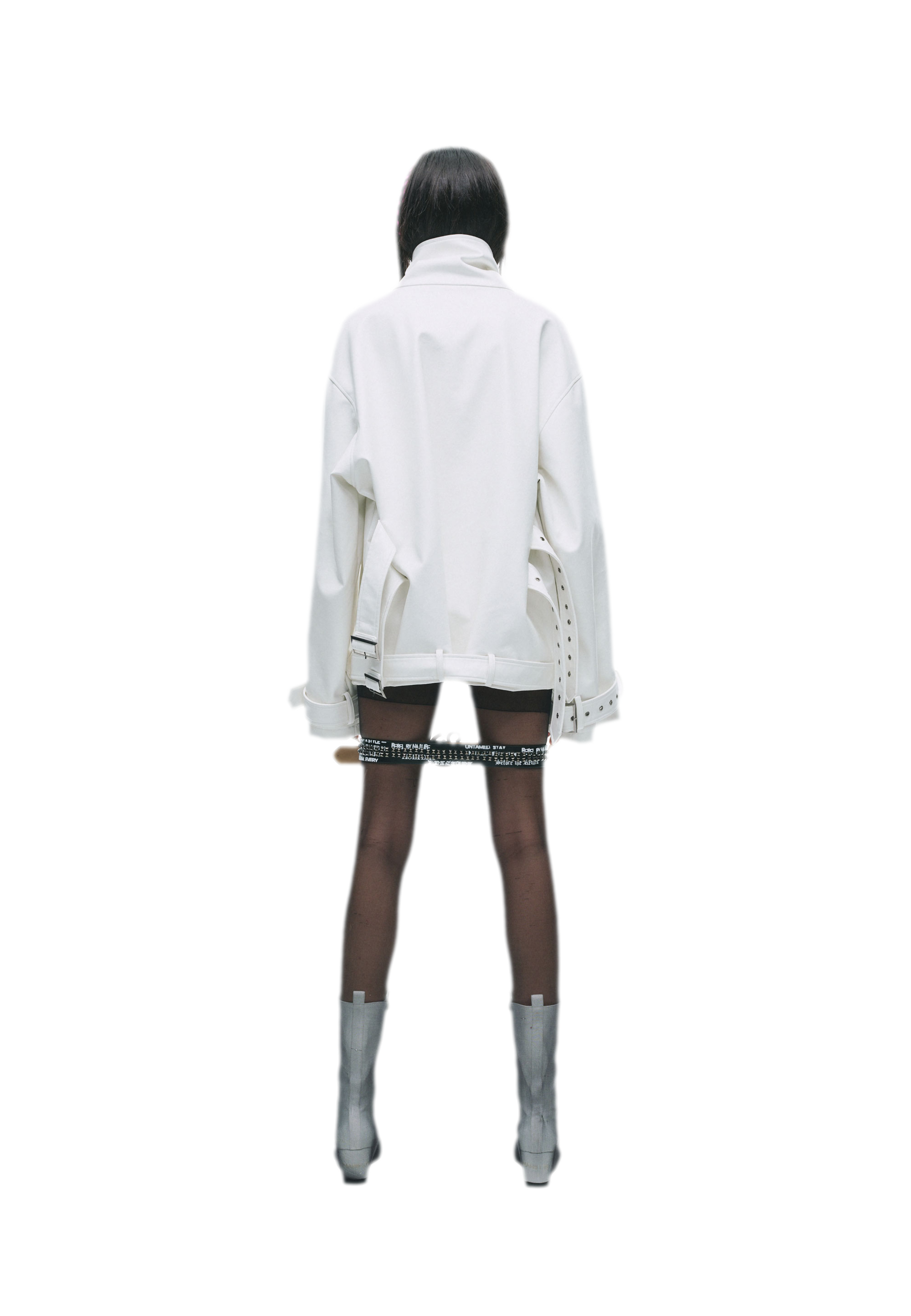 Synthetic Leather Stand-Collar Jacket