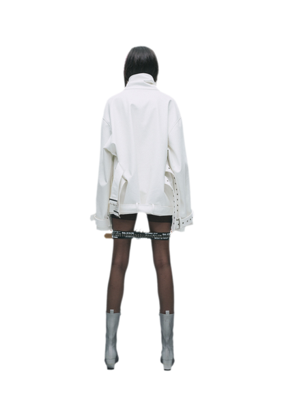 Synthetic Leather Stand-Collar Jacket