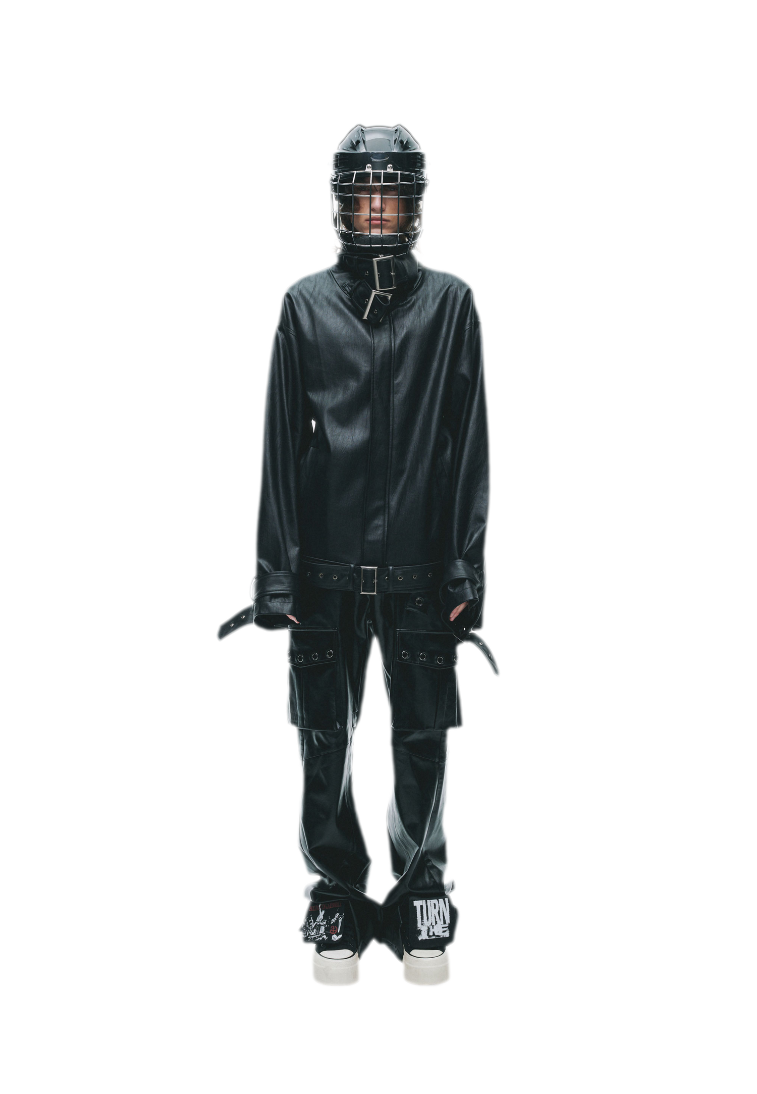 Synthetic Leather Stand-Collar Jacket