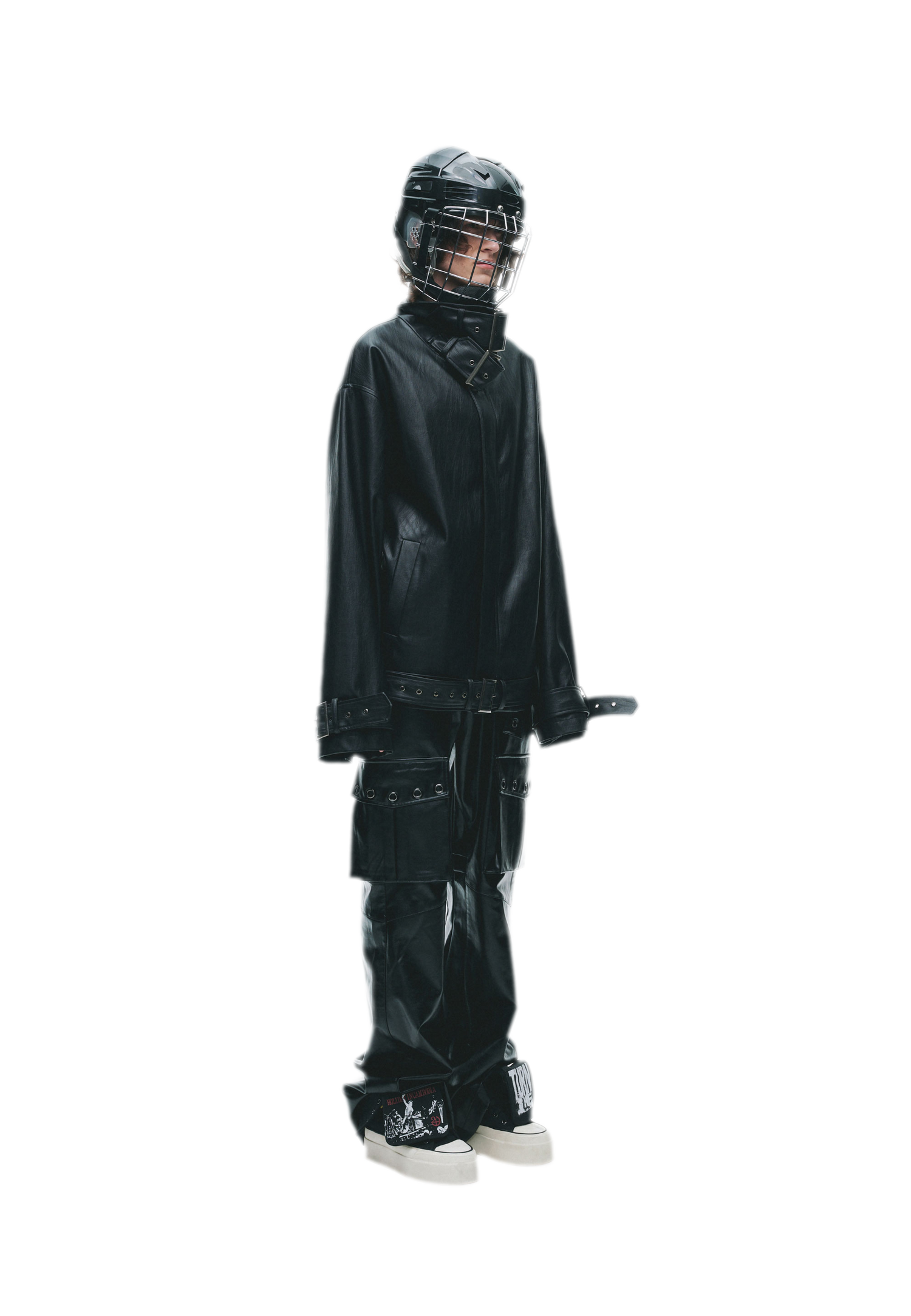 Synthetic Leather Stand-Collar Jacket