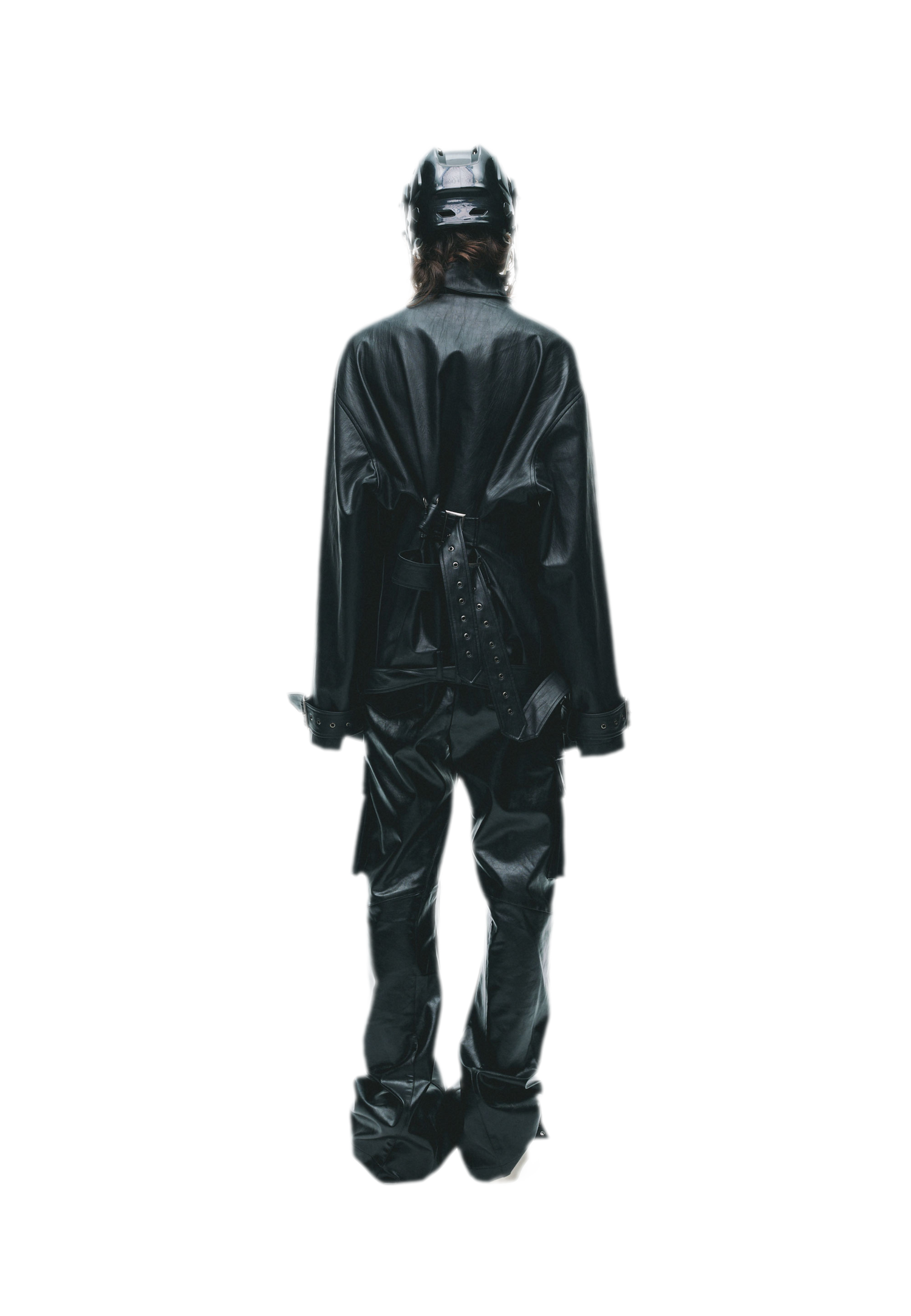 Synthetic Leather Stand-Collar Jacket