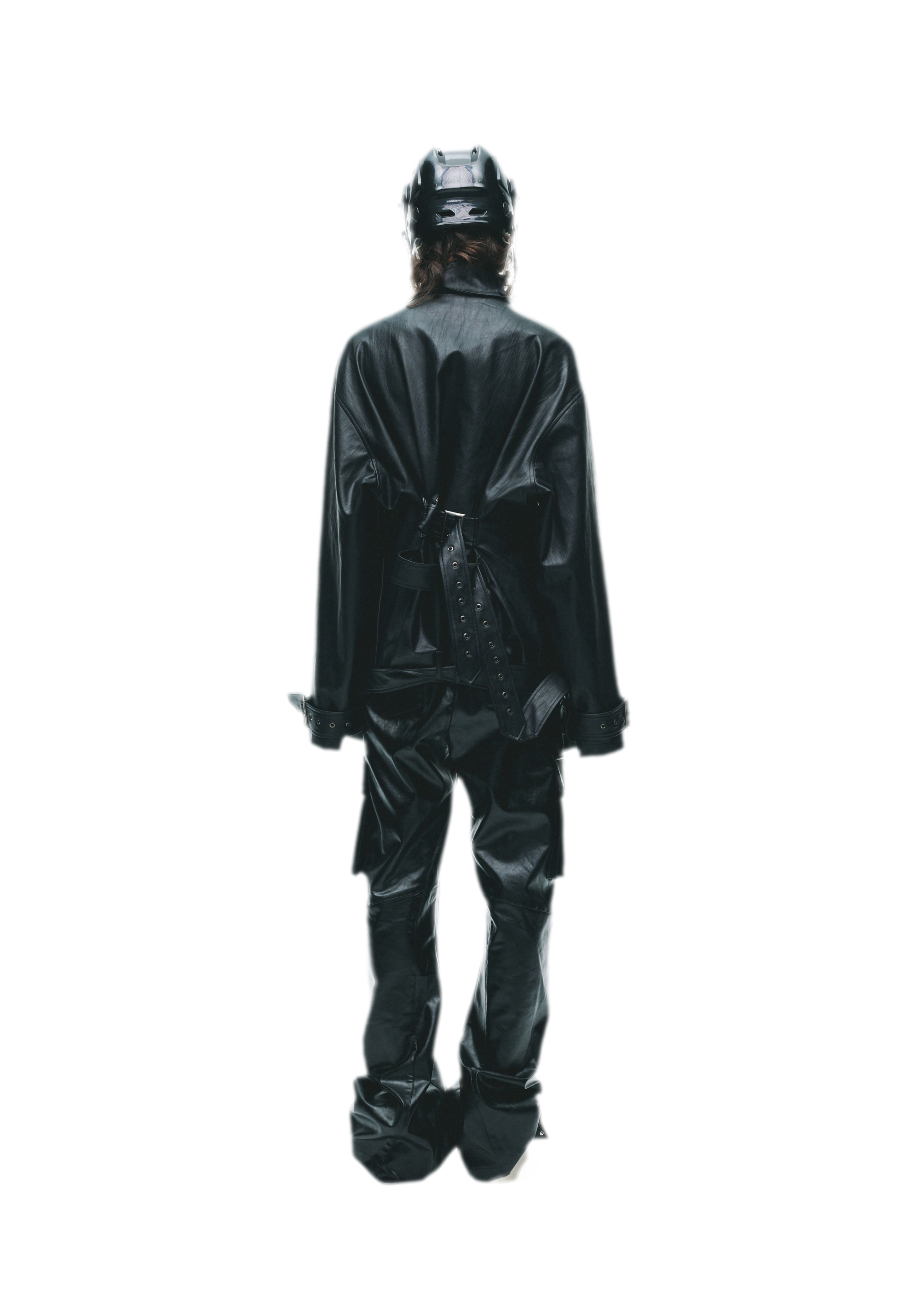 Synthetic Leather Stand-Collar Jacket