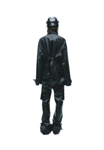 Synthetic Leather Stand-Collar Jacket