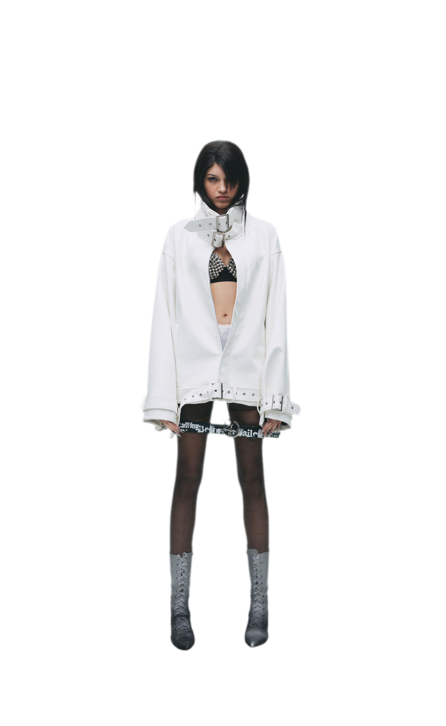 Synthetic Leather Stand-Collar Jacket