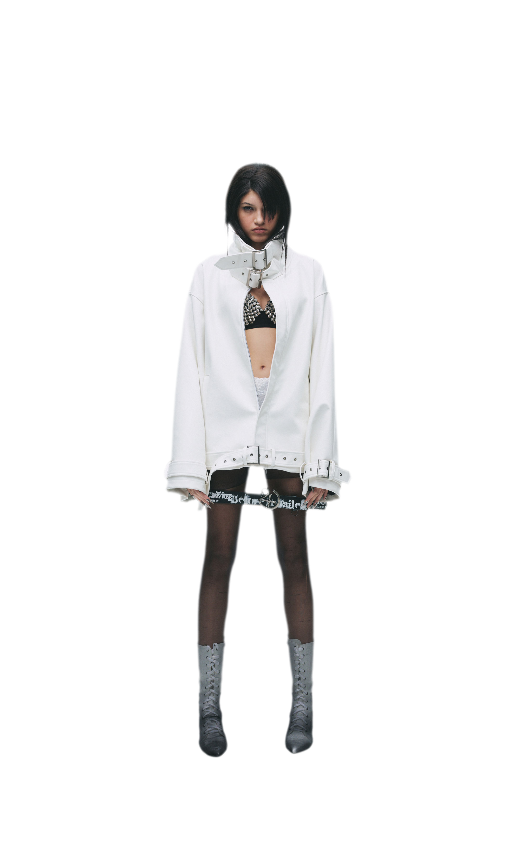 Synthetic Leather Stand-Collar Jacket