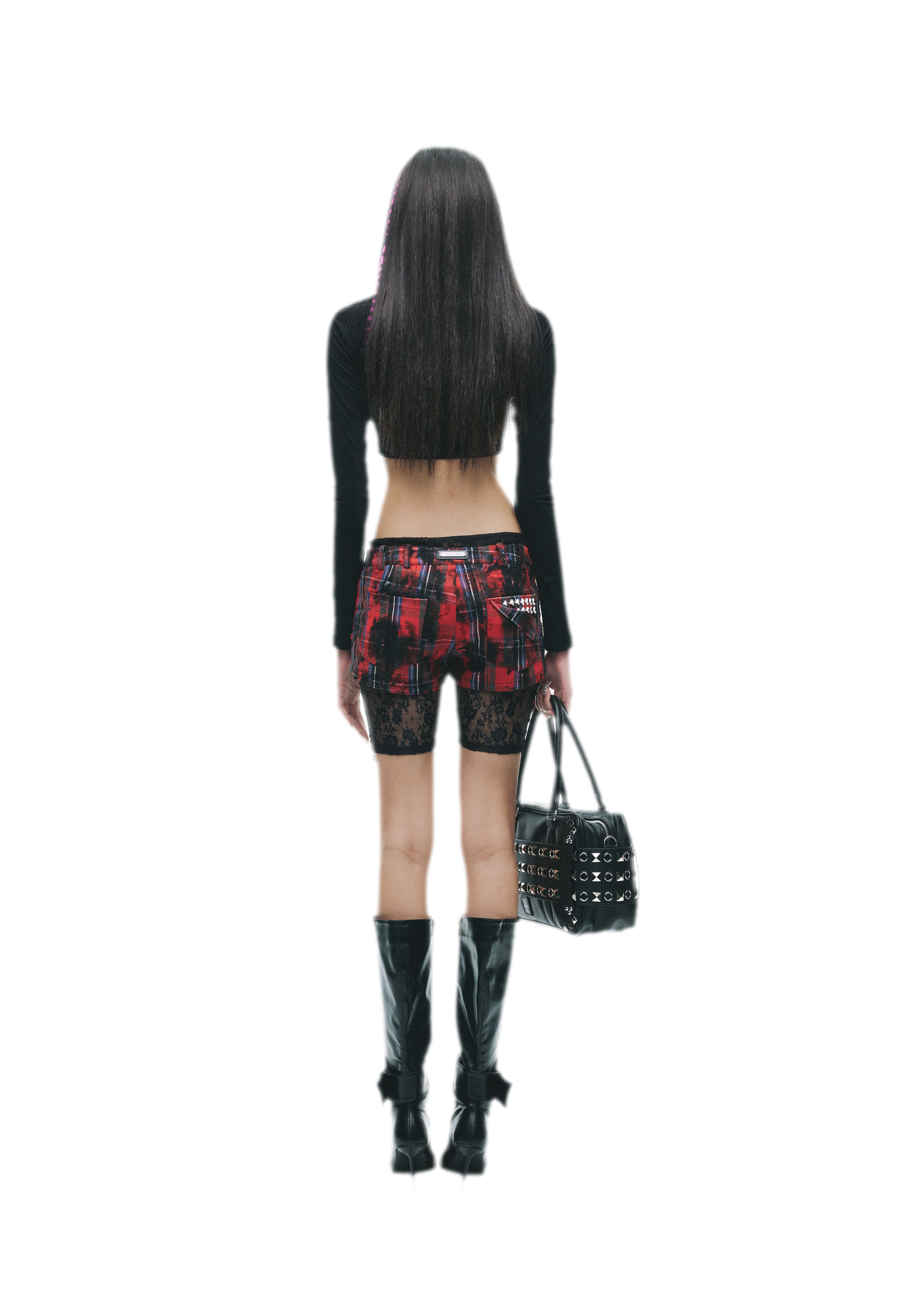 Rivet Cropped Raglan T-Shirt