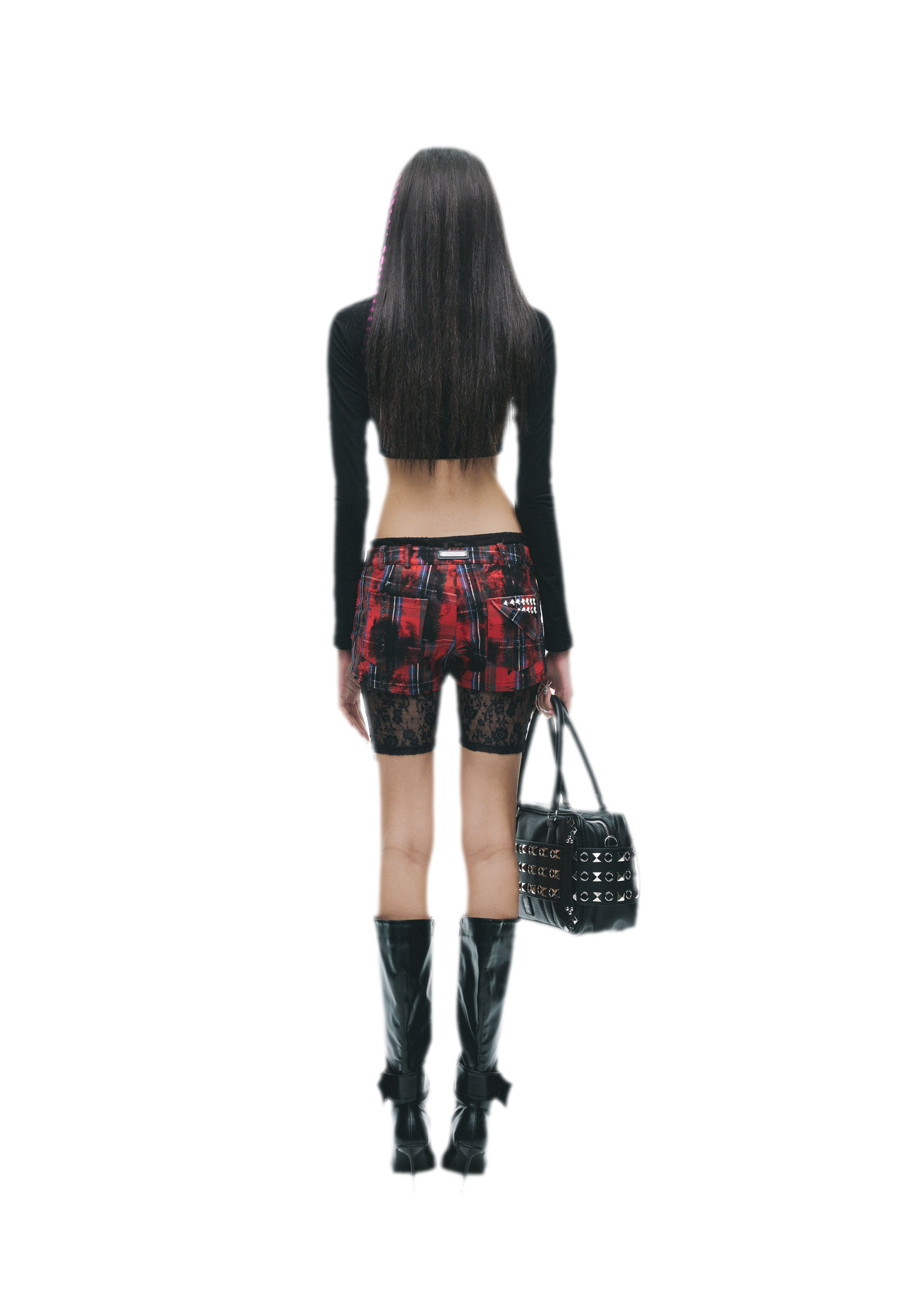 Rivet Cropped Raglan T-Shirt