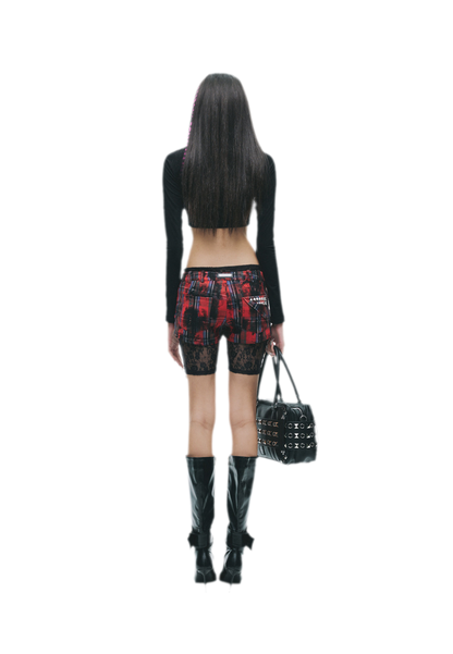 Rivet Cropped Raglan T-Shirt