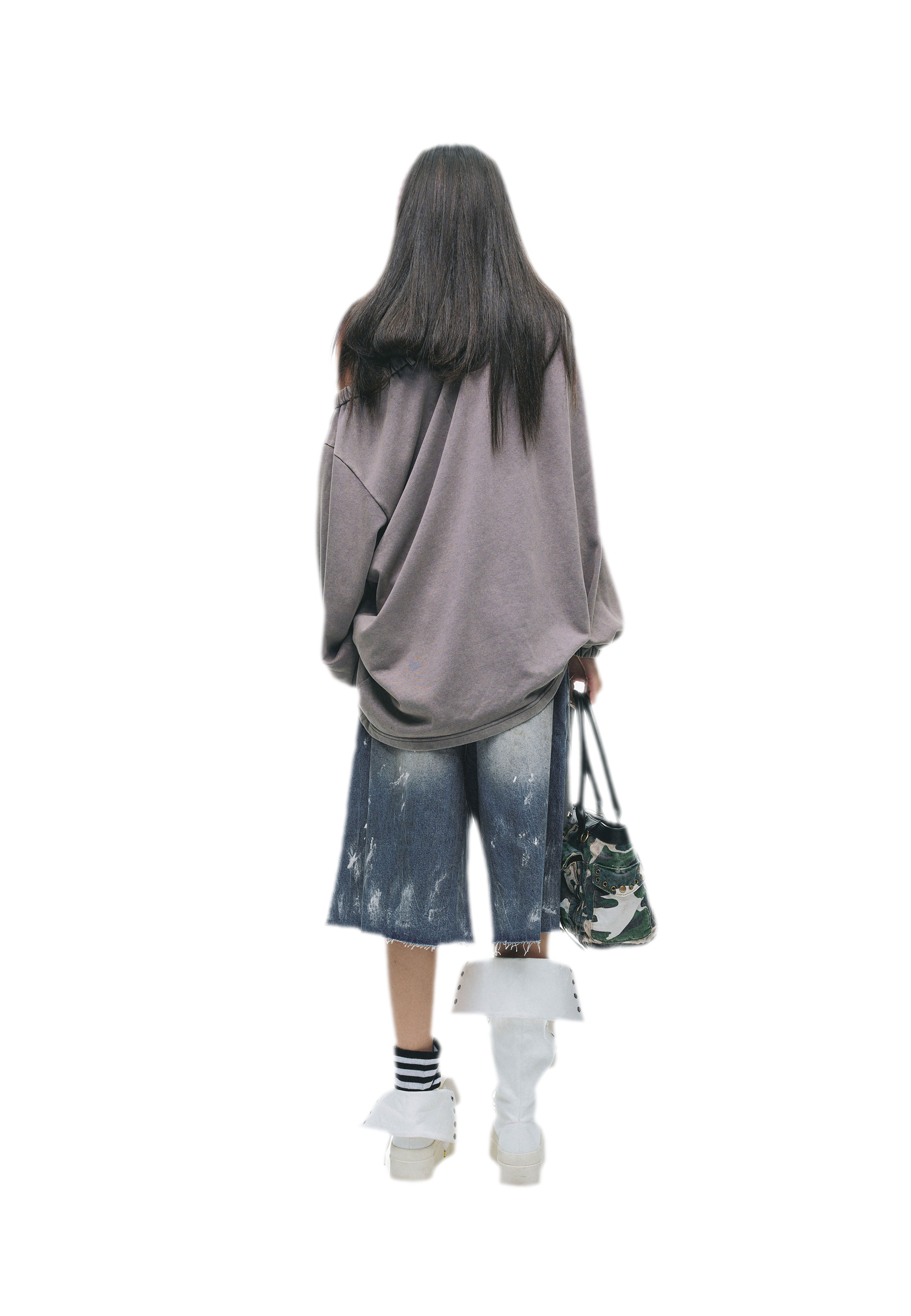 Graphic Off-Shoulder Ruched T-Shirt