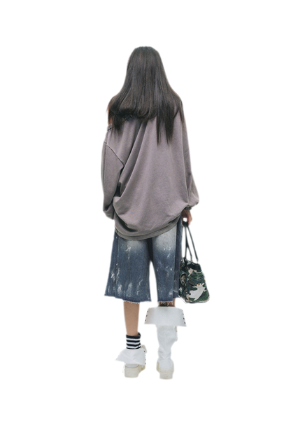Graphic Off-Shoulder Ruched T-Shirt