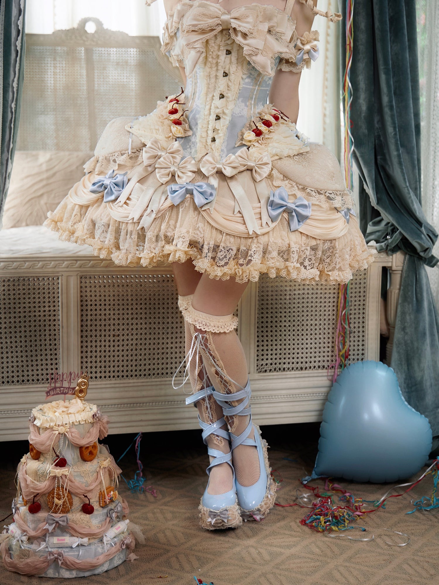 Lace Ruffle Layered Skirt