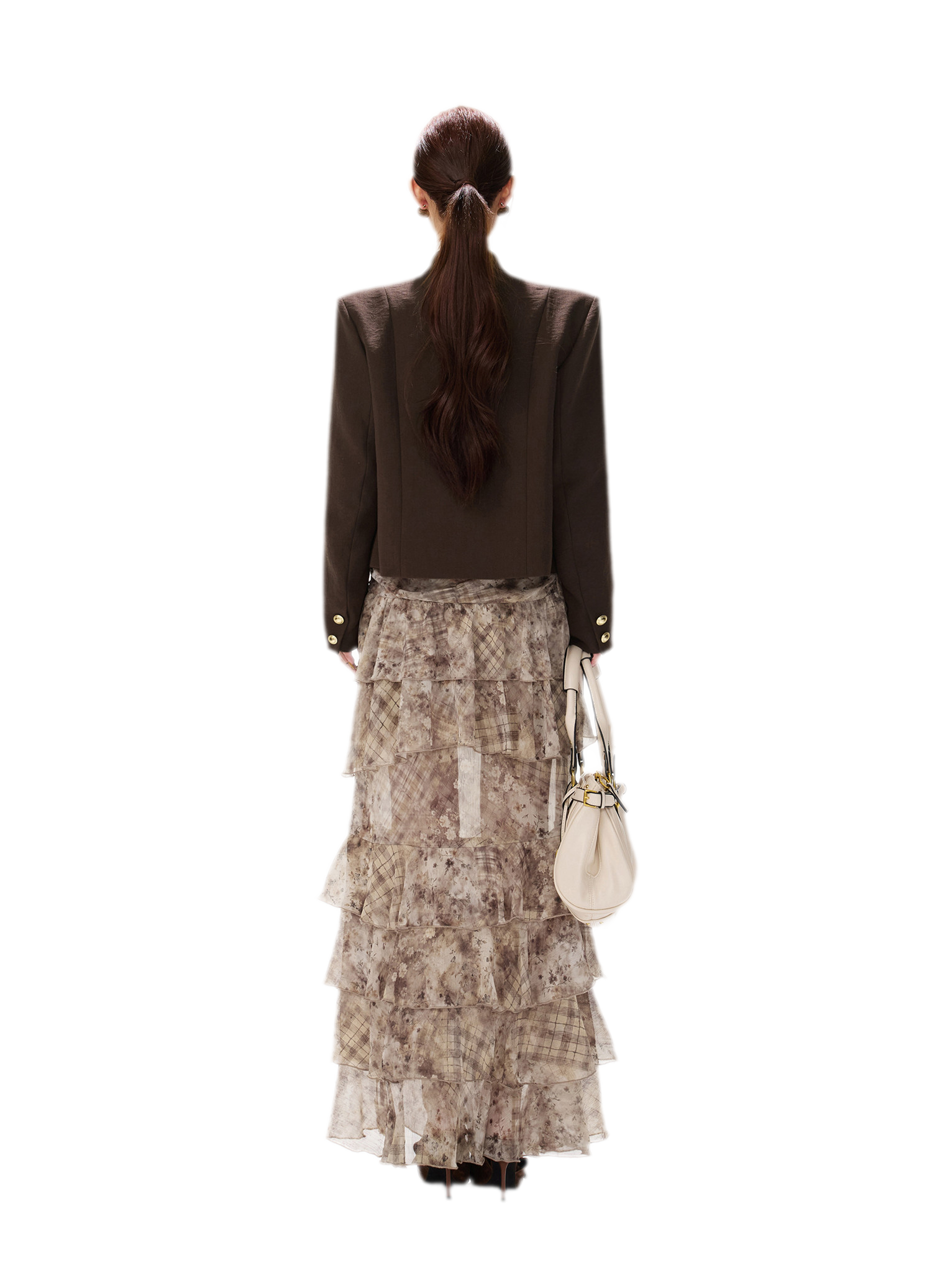 Textured Cropped Stand-Collar Jacket