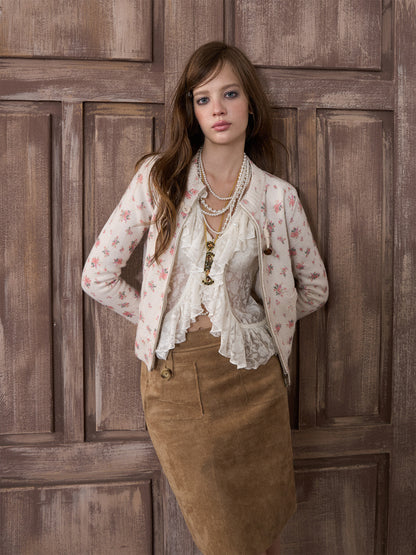 Floral Pocket Wool Cardigan