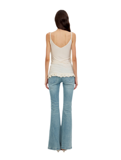Lace Ruched Camisole Dress