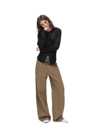 Textured Lace Waist-Shaped Shirt